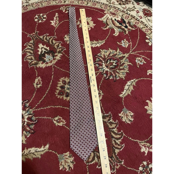 Men’s Polo Ralph Lauren Red Square Geometric Hand Made Neck Tie - Picture 3 of 6